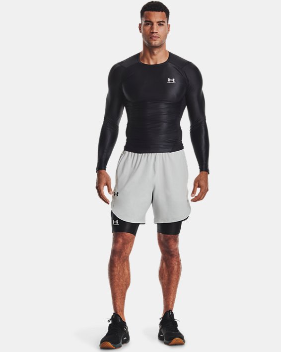 กางเกงรัดกล้ามเนื้อขาสั้นแบบยาว UA Iso-Chill สำหรับผู้ชาย in Black image number 3